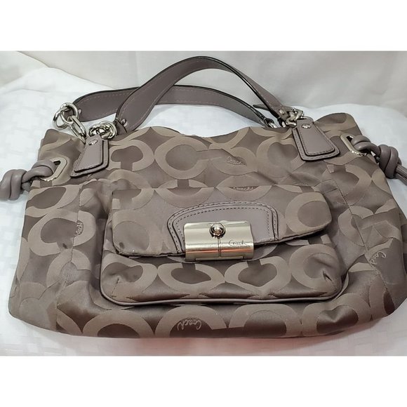 Coach Handbags - COACH Kristin OP Art Sateen Satchel Signature Handbag Wallet
